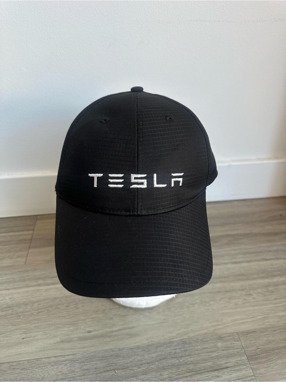 Tesla Motors Black Adjustable Performance Ripstop Baseball Hat